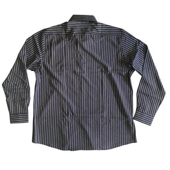Azaro Uomo Men's Size 2XL Slim Fit Long Sleeve Geometric Button Up Stretch Shirt - Picture 3 of 16